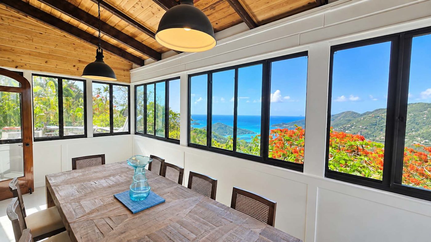 Panoramic island and water view from the villa